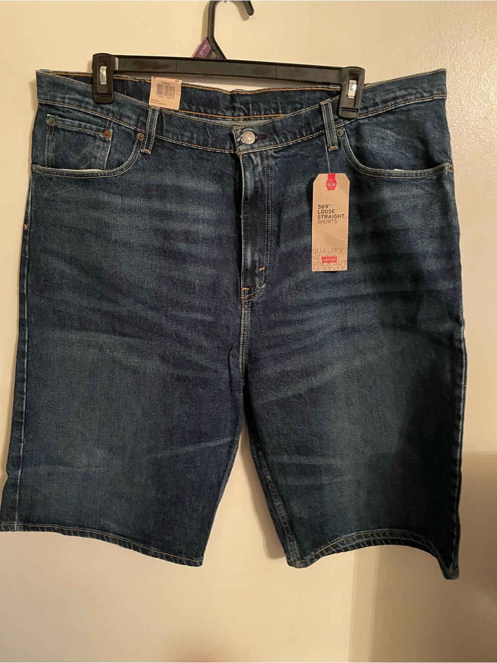 Levi's Dark Blue Denim Jean Shorts - Casual Straight Fit